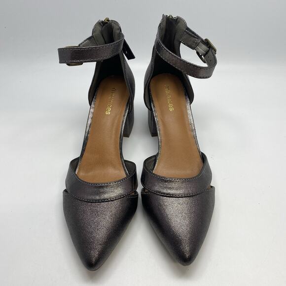 Maurices Tallia Metallic Pointed Toe Womens US 7 M Ankle Strap Heel Shoes 211762 - Picture 3 of 10